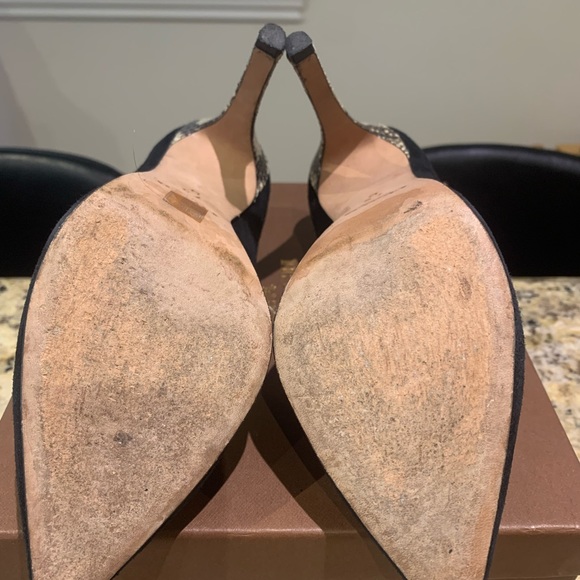 COACH Fulton Suede Black and Snake Skin Pumps - Picture 4 of 4